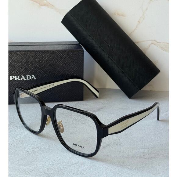 NEW Prada PR B07VD Black White Eyeglasses Frames main image 6